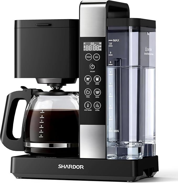 SHARDOR Burr Coffee Grinder Electric with 32 Grinding Sizes Bundled with SHARDOR 10-Cup Coffee Maker, Programmable Drip Coffee Machine with 2–10 Cup Setting