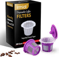 Irmidi 300 Count Disposable Paper Filter with 2 Pack Reusable K Cups Coffee Pods,Compatible with Keurig 2.0 and 1.0 Coffee Maker