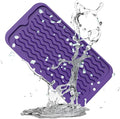ZLR Silicone Sponge Holder & Sink Caddy Tray (6" x 12") - Narrow Dish Drying Mat for Kitchen Counter - Waterproof Soap Dispenser Organizer, Non-Slip Bathroom Vanity Tray (Meadow Violet)