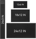WANGCHAO Bar Mat Set of 4 Nonslip Flexible Rubber Black Bar Service Spill Mat Barber Mats Dish Drying Mat (24" x 12"+18" x 12"+23" x 3"+12" x 6")