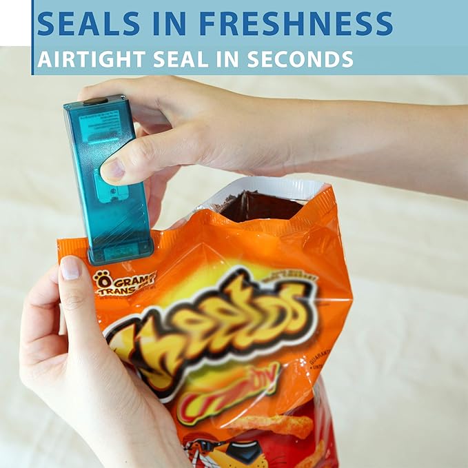 iTouchless Handheld Heat Bag Sealer (2-Pack) for Airtight Food Storage Saver, Reseals Snack Bags, Seals Plastic Aluminum Chip Packs and Commercial Size Repack