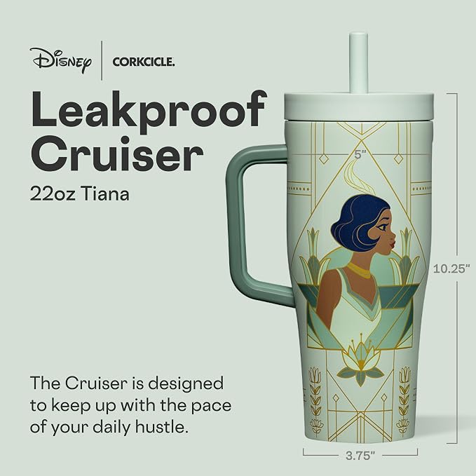 Corkcicle Cruiser - Insulated Tumbler with Handle - Keeps Drinks Cold 20 Hours - Spill-Proof Dual Lid - Triple-Insulated - Summer Drinkware Gift - Keeps Drinks Ice Cold - 22 oz - Tiana