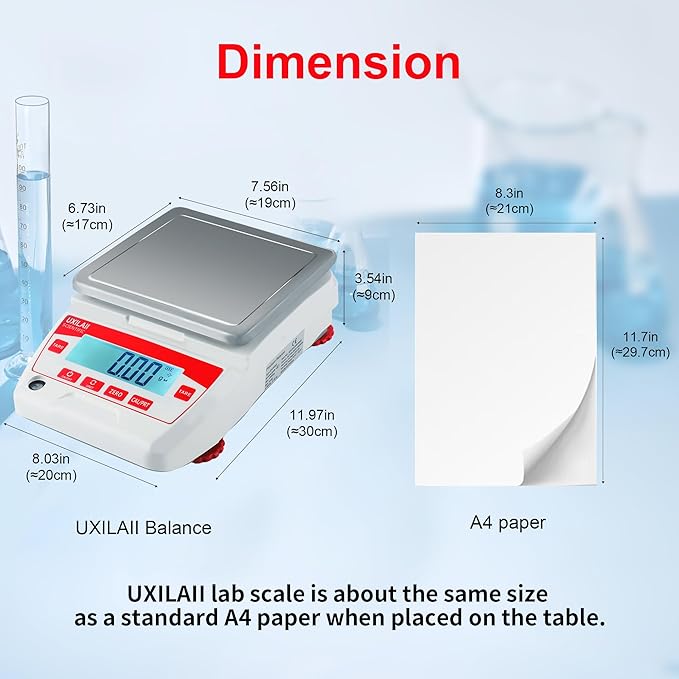 Lab Scale 3200g x 0.01g High Precision Electronic Analytical Balance 0.01g Accuracy Laboratory Balance Digtal Scale Gram Scale Jewelry Scale with 1Kg Calibration Weight