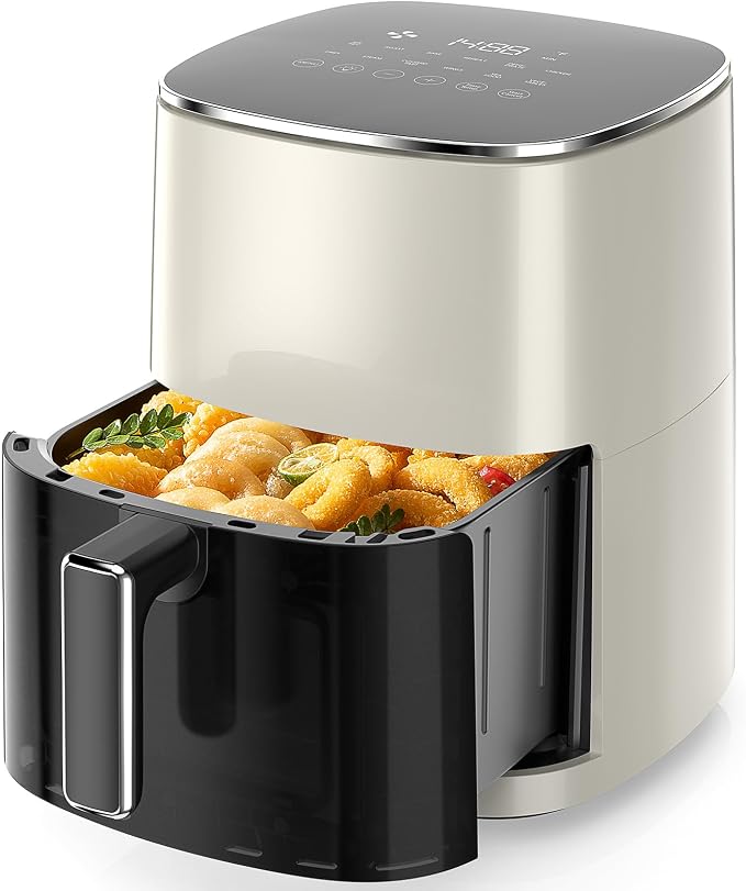 Air Fryer, 6QT Square Airfryer with Visual Window, 400°F Fast Heating Air Fryers Oven with Timer, Auto-Off, Non Toxic & Non Stick, Multiple 12 Modes for Roast, Bake, Dehydrate, Fry, Reheat