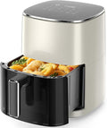Air Fryer, 6QT Square Airfryer with Visual Window, 400°F Fast Heating Air Fryers Oven with Timer, Auto-Off, Non Toxic & Non Stick, Multiple 12 Modes for Roast, Bake, Dehydrate, Fry, Reheat