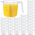 Kanayu 36 Pcs Plastic Measuring Cup Clear Measuring Mug with Spout and Handle Grip Capacity Clear Graduated Pitcher for Kitchen Flour Water Liquids(Black,32 oz, 4 Cups)