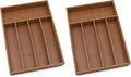 Lipper Bamboo Wood Flatware Organizer, 10 1/2" x 14" x 2" (Pack of 2)