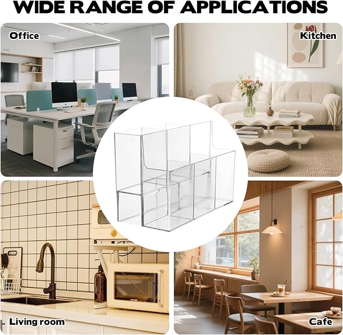 2 Pcs Drink Packet Organizer, 2-Tier Acrylic Drink Packet Organizer for Water Flavor Hydration Powdered Mixes Pantry Cabinet Counterto Kitchen Storage Holder Container