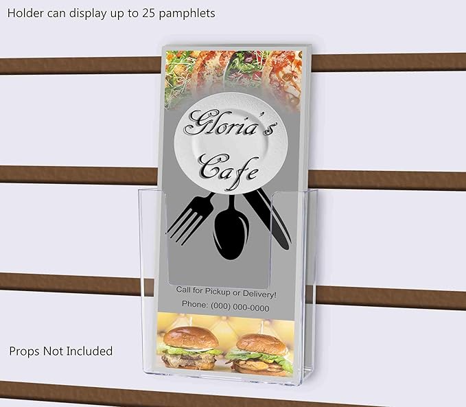 Marketing Holders 12 Pack Slatwall Brochure Holder Holds 4 Inch Wide Trifolds Clear Acrylic Promotional Literature Organizer for Offices Libraries and Retail Stores No Assembly