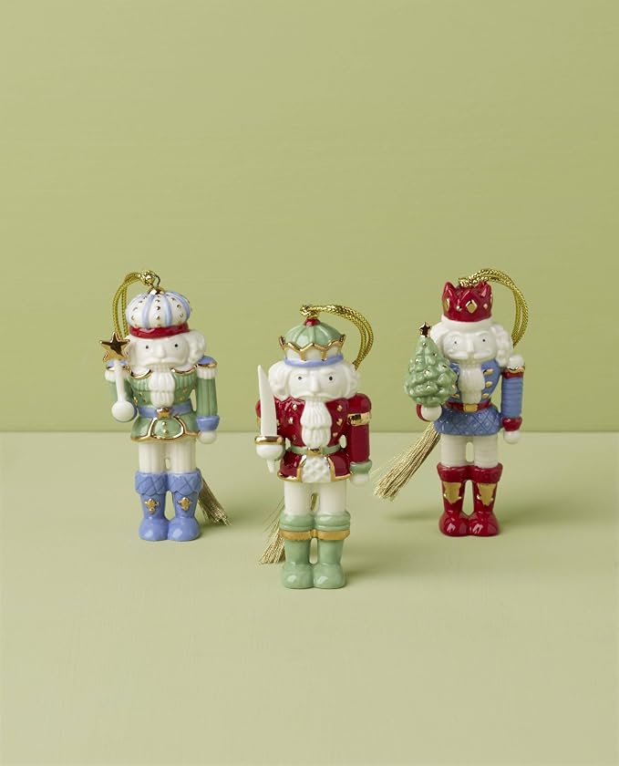 Lenox 896870 Nutcracker 3-Piece Ornament Set, Christmas