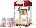 Popcorn Popper Machine-4 OZ Vintage Professional Popcorn Maker Theater Style with Nonstick Kettle Warming Light and Serving Scoop. (Red)