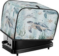 4 Slice Toaster Cover,Ocean Sea Turtles Small Kitchen Appliance Bread Machine Cover with Pockets,Dust & Fingerprint Protection