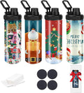 4 Pack 20oz Sublimation Tumblers, Flat Edge Sublimation Tumbler, Skinny Straight Sublimation Tumbler,Rubber Bottom, Individual Box (4, HANDLE LID B)