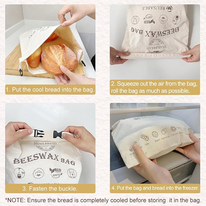 Reusable Beeswax Bread Bags for Sourdough: XL Eco-Friendly Fresh Food Storage (13x17in, 2 Pack) | Moisture Lock, Sustainable Homemade Bread Preservation | Eco Bread Freshness