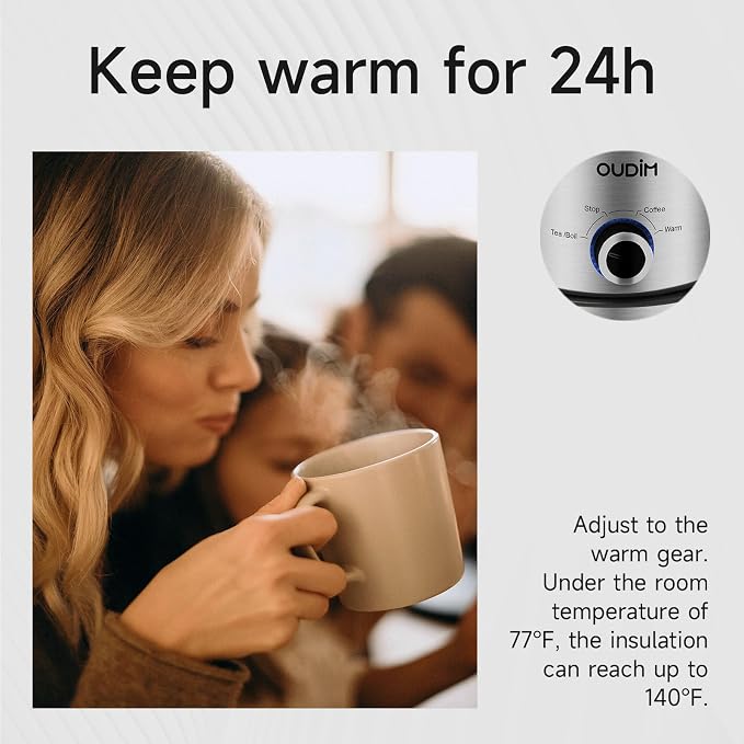 oudim Drip Electric Coffee Maker and Electric Kettle, 600 Watts, 1.2L, BPA-Free, Glass and Stainless Steel, Tea Kettle