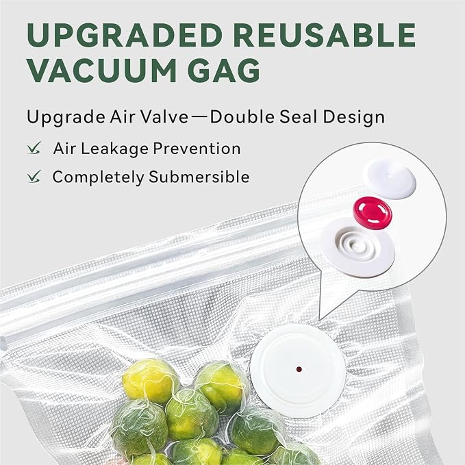 Reusable Vacuum Sealer Bags for Food 30Pcs (S/M/L), BPA-Free Sous Vide Bags for Microwave Heating, Cooking and Freezer Storage, Compatible with Most Handheld Sealers and Vacuum Sealer Machines