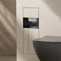 Recessed Bathroom Trash Can & Toilet Paper Holder Tile-Friendly Built-in Hidden Garbage Bin Stainless Steel Recessed Storage Cabinet Shower Nich for Toilet Bathroom Hotel,F