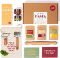 DIY Pasta Making Kit | Gourmet Pasta Set | All-in-One Set with Rolling Pin, Cutting Wheel, Ravioli Stamp, Spices & Pasta Dyes | Great Gift for Beginners and Experienced Cooks