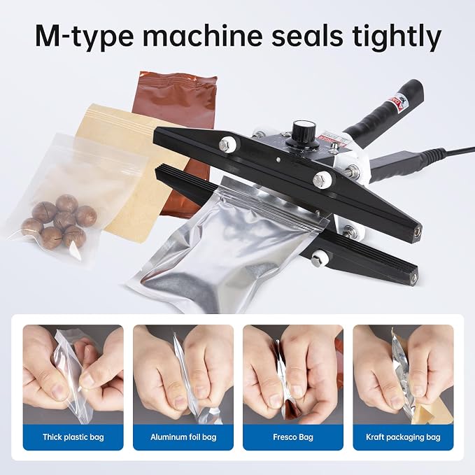 Portable Hand Held Heat Sealer Machine-R-PACK FKR-500, 20 Inches, For Foil Bag, Mylar, Kraft Bag