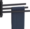 KOKOSIRI Bathroom Towel Bars Swivel Towel Rails Matte Black Swing Out Hand Towel Holder 3-Arm for Bath Kitchen Wall Stainless Steel B5007BK-A3
