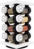 Orii 16 Jar Rotating White Spice Rack | Spices Included, 5-Year Spice Refill Program, Compact Countertop, Glass Jars