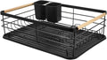 Beaupretty Metal Kitchen Countertop Dish Drying Rack with Removable Drip Tray, Large Capacity Black Plate and Bowl Organizer, Over Sink Dish Drainer for Kitchen Storage