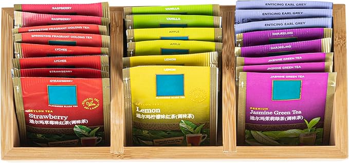 Restaurantware-9.5 x 4.25 x 2 Inch Coffee Condiment Organizer, 1 Rectangle Creamer Organizer - 3 Compartments, Break-Resistant, Bamboo Coffee Accessory Caddy, Won't Chip, For Tea And Sugar Packets