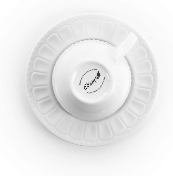 Elama Charlotte 6 Piece Mug Set in White (Pack of 2)