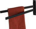 KOKOSIRI Bathroom Towel Bars Swivel Towel Rails Matte Black Swing Out Hand Towel Holder 2-Arm for Bath Kitchen Wall Stainless Steel B5007BK-A2