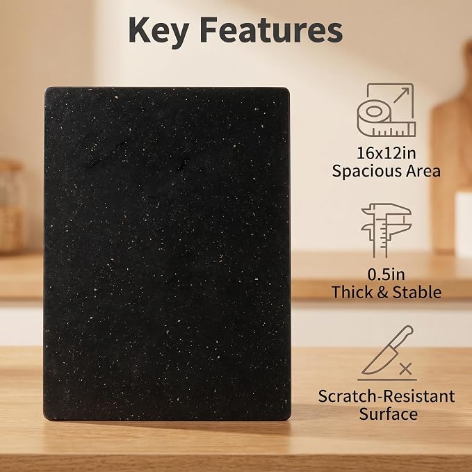 Black Marble Cutting Board, 12x16 | Pastry, Cheese & Charcuterie