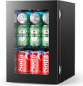 Electactic 24 Cans Beverage Refrigerator Cooler, Mini Fridge Countertop Drink Cooler for Soda, Canned Beer, Adjustable Digital Temperature Control for Home Dorm Office, Black