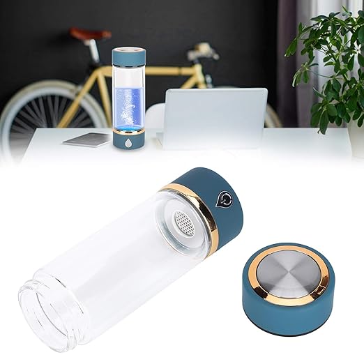 380ml Hydrogen Rich Water Bottle, Rechargeable Portable Hydrogen Water Ionizer Machine with USB, Avoid Aging Water Glass Bottle for Home, Office, Travel, Daily Drinking