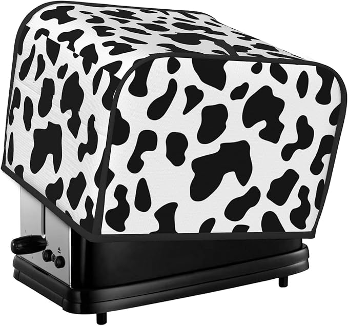 Toaster Cover 4 Slice Cow Print Kitchen Small Appliance Covers with Pockets Dust and Fingerprint Protection