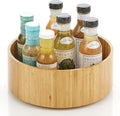 mDesign Lazy Susan Turntable Bamboo Spinner for Kitchen Cabinet, Pantry, Fridge, Cupboards, or Counter, Fully Rotating Organizer for Food, Spices, or Condiments, 11.5" Round, Echo Collection, Natural