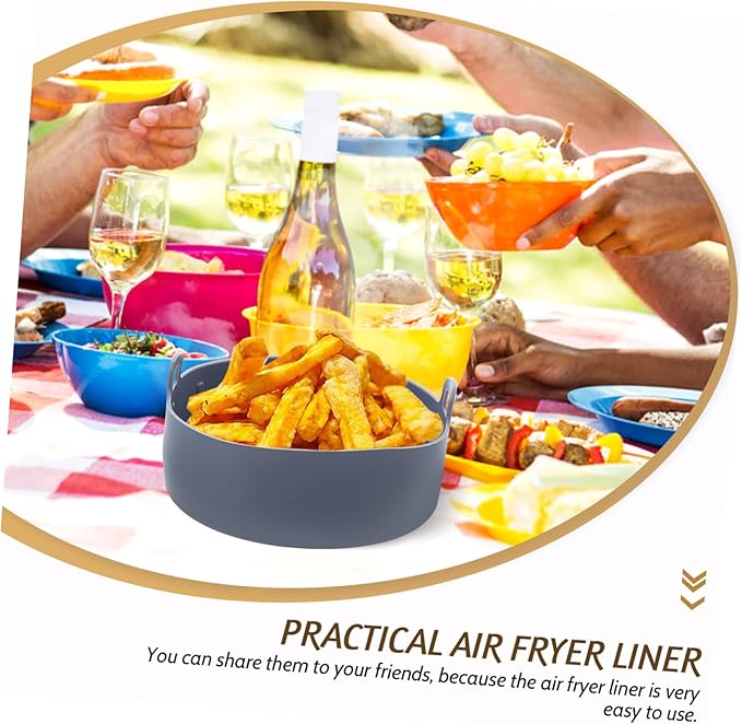 Reusable Air Fryer Basket Liner Silicone Pad for Air Fryer Accessories Oven Liner for Bottom Non-stick Easy to Clean