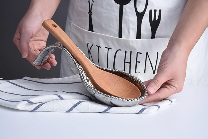 Pampa Bay Golden Salerno Titanium-Plated Porcelain Spoon Rest (Silver)