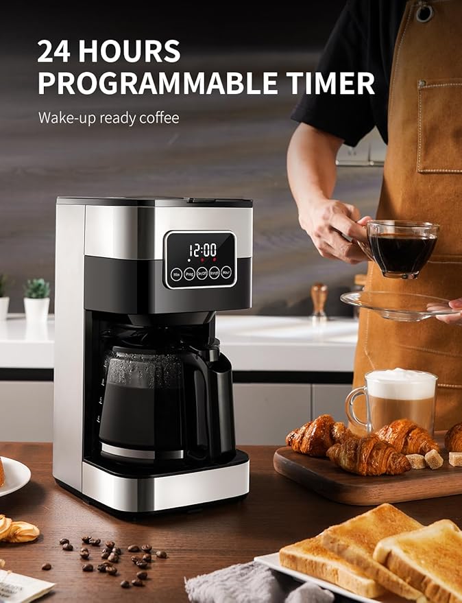 SHARDOR Electric Burr Coffee Grinder Bundle with 10-Cup Programmable Coffee Maker