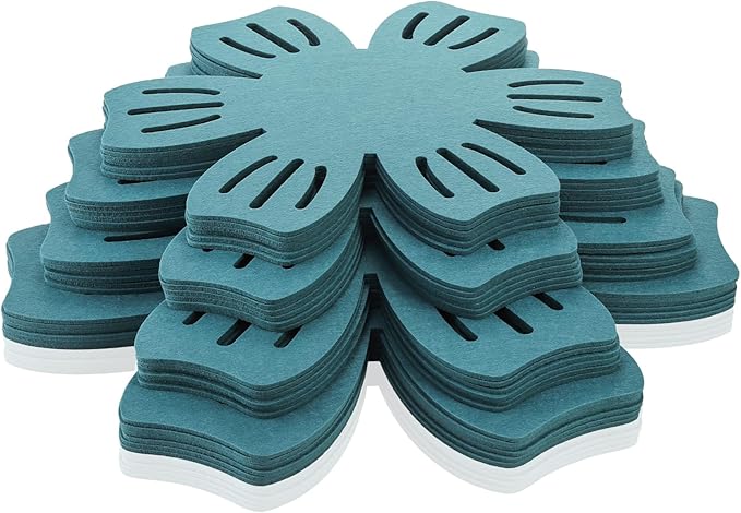 Goaste 24 Pack Pot and Pan Protectors, 4 Different Size Pans Separator, Anti-Slip Pan Dividers Pads, Felt Cookware Protector Set for Stacking and Protecting Your Cookware, Set of 24, Cyan