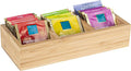 Restaurantware-9.5 x 4.25 x 2 Inch Coffee Condiment Organizer, 1 Rectangle Creamer Organizer - 3 Compartments, Break-Resistant, Bamboo Coffee Accessory Caddy, Won't Chip, For Tea And Sugar Packets