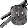 Livilord Large 15oz Potato Ricer, Heavy Duty Stainless Steel Ricer for Mashed Potatoes, Sweet Potato Masher Kitchen Tool with Ergonomic Handle, Press and Mash Kitchen Gadget, Black