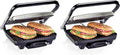 Hamilton Beach Panini Press,Sandwich Maker & Electric Indoor Grill,Upright Storage,PFAS-Free Nonstick Easy Clean Grids,Stainless Steel (25410),(Pack of 2)