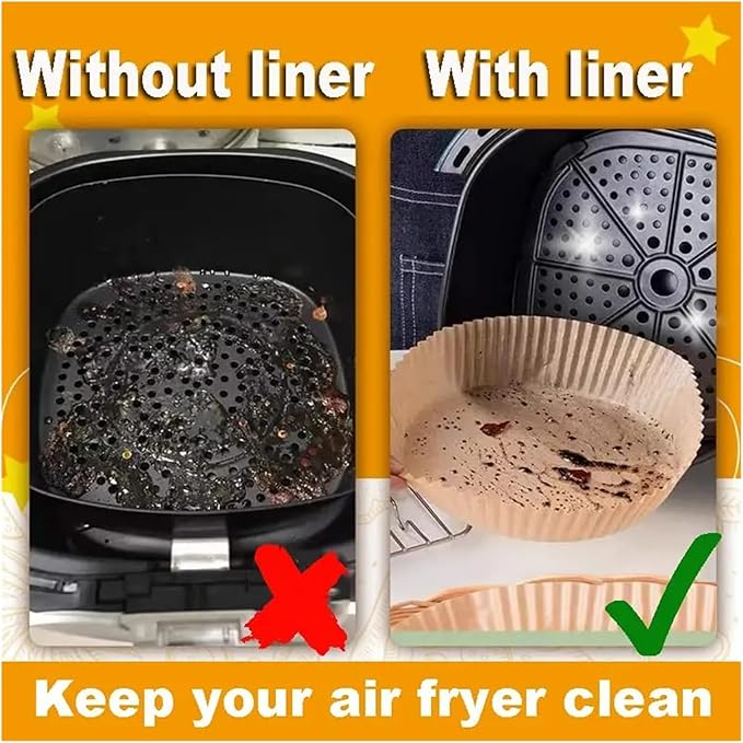 Large Air Fryer Disposable Paper Liners Nonstick 23cm Oven Airfryer Parchment Baking Paper ，Compatible For Ninja，Compatible For COSORI ，Grill Cooking Basket(23cm square,200 Pcs)