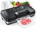 Vacuum Sealer Machine with 95KPa Suction – Full Automatic Commercial Grade Sealer for Wet/Dry Food, Built-in Cutter, Complete Kit with 1 Roll & 10 Bags – 230W Double Seal Strip