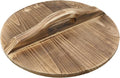 Oedema Wooden Pot Lid Round Pot Cover Pan Wood Lid 13 Inch Fry Cover for Cast Iron Pan Kitchen Cooking Lid with Ergonomic Handle