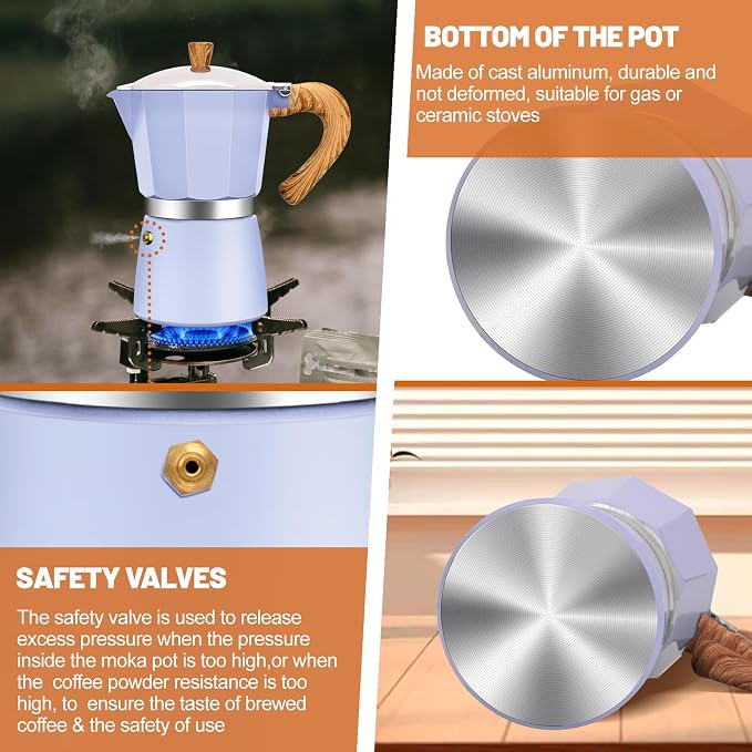 12 Cup Aluminum Espresso Stovetop Moka Pot Express Coffee Maker Percolator Italian Classic Mocha Coffee Machine for Italian and Cuban Cafe Brewing for Home & Camping 600ml 20oz
