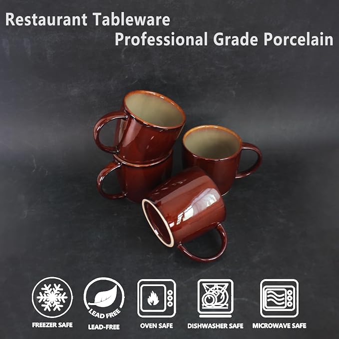 8.5 oz Ceramic Coffee Mug, Reactive Glaze Mug, Suitable for Latte, Coffee, Tea, Soup, Ideal for Office and Home Use, Dishwasher and Microwave Safe, 4-Pack.