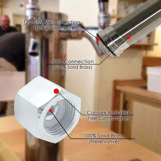 Kegerator Parts Handle Beer Faucet Flow Rate Regulator Kit for Home Home Brew Draft Beer Tap Setup Chrome beer Tap With 4" Long Shank Kegerator conversion kits