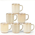 GBhome Large Coffee Mugs Set of 6, 16oz Handmade Stoneware Coffee Mugs Set with Large Handle for Cappuccino/Latte/Tea/Hot Cocoa, Dishwasher & Microwave Safe-Pale khaki