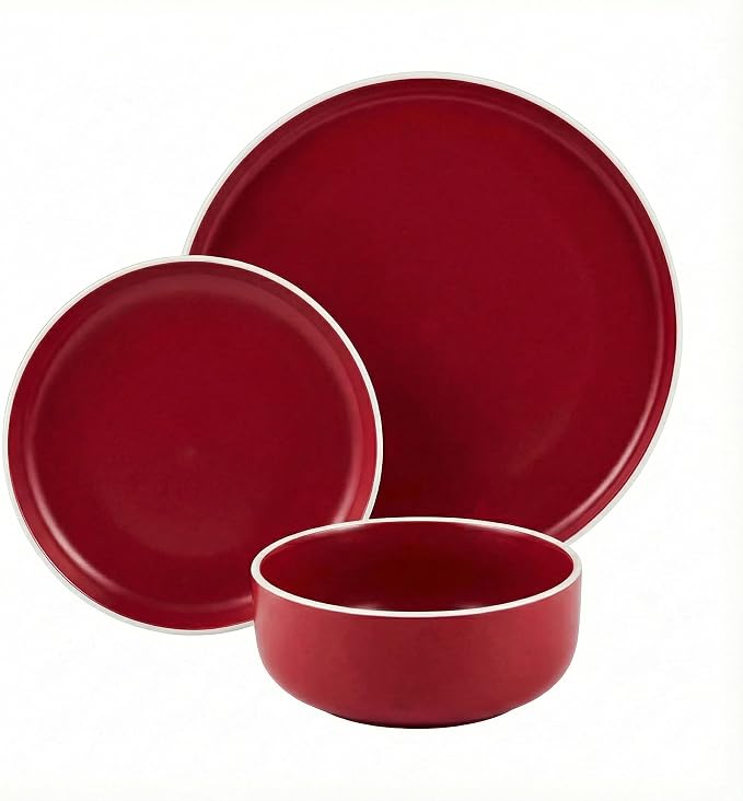 Plates and Bowls Sets,12 Pieces Round Porcelain Dinnerware Sets,Dishes, Plates, Dishware Sets,Chip Resistant Ceramic Dish Set Dining Dinner Ware Service for 4