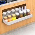 1 Pack Pull Out Cabinet Organizer Expandable,Adjustable 12-21 Inch Width Slide Out Drawer Shelves,Painted Carbon Steel with Heightening Pad,No Drill,for Kitchen/Bathroom/Pantry/Under Sink/Laundry Room